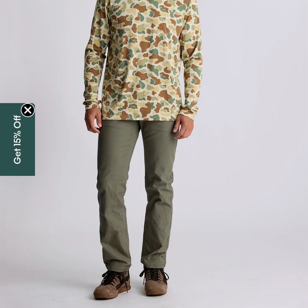 Free Fly Apparel Men's Olive Green Chinos